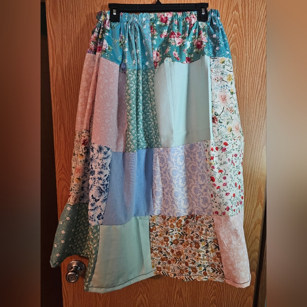 Floral Patchwork Maxi Skirt